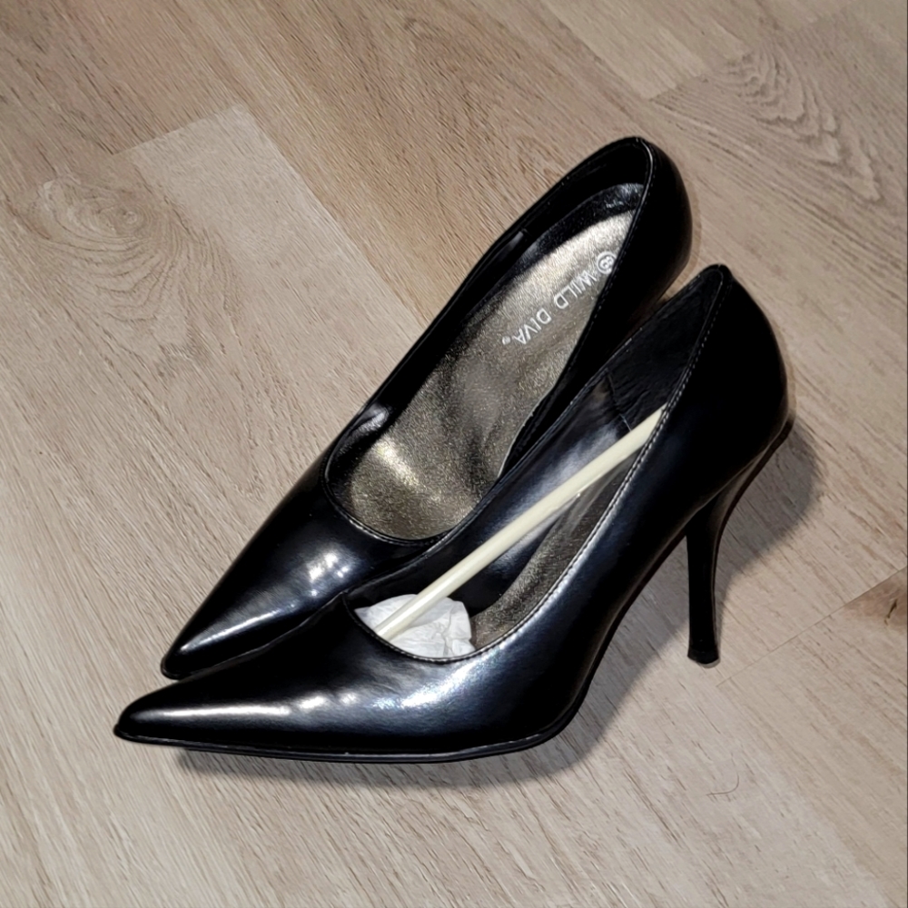 Wild Diva | Womens Black Pointed Toe High Heels